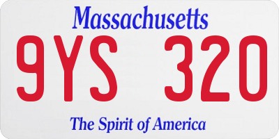 MA license plate 9YS320