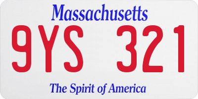 MA license plate 9YS321