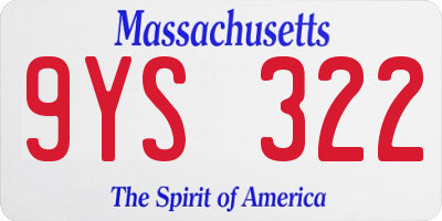 MA license plate 9YS322