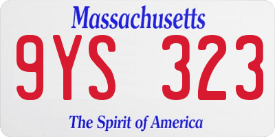 MA license plate 9YS323
