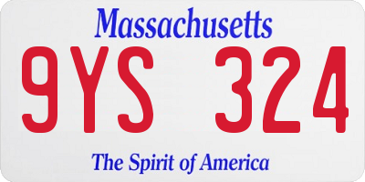 MA license plate 9YS324