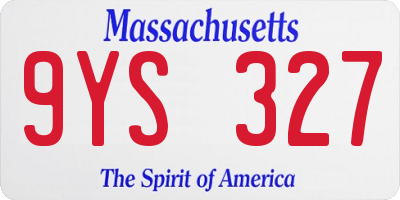 MA license plate 9YS327