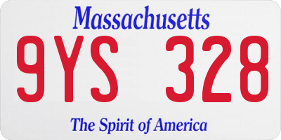 MA license plate 9YS328