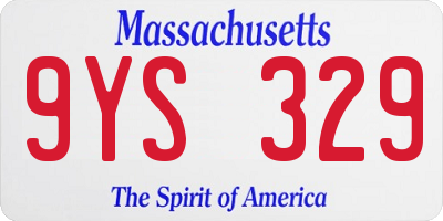 MA license plate 9YS329