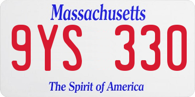 MA license plate 9YS330