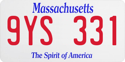 MA license plate 9YS331