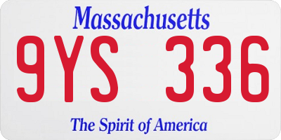 MA license plate 9YS336