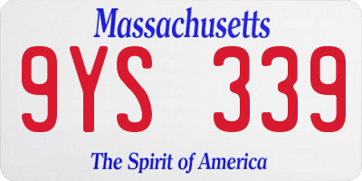 MA license plate 9YS339