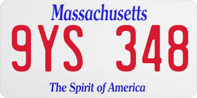 MA license plate 9YS348