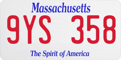 MA license plate 9YS358