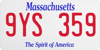 MA license plate 9YS359
