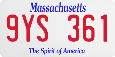 MA license plate 9YS361