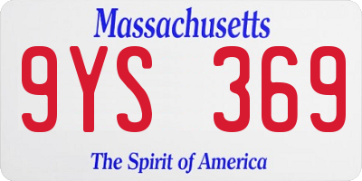 MA license plate 9YS369
