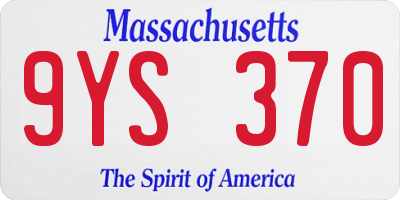 MA license plate 9YS370