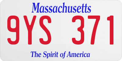 MA license plate 9YS371