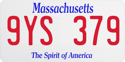 MA license plate 9YS379