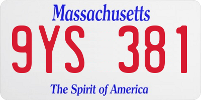 MA license plate 9YS381