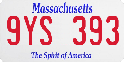 MA license plate 9YS393