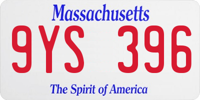 MA license plate 9YS396