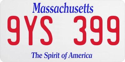 MA license plate 9YS399