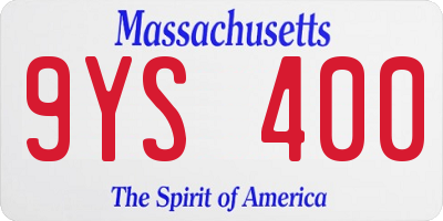 MA license plate 9YS400