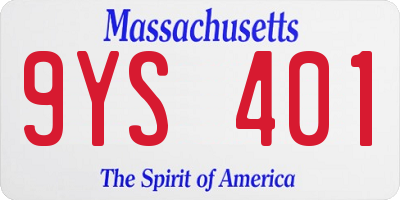MA license plate 9YS401
