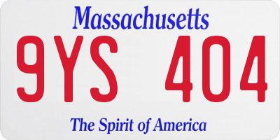 MA license plate 9YS404