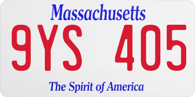MA license plate 9YS405
