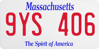 MA license plate 9YS406