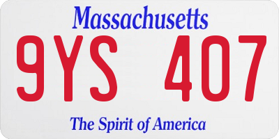 MA license plate 9YS407