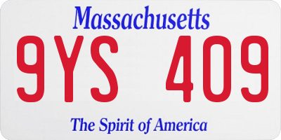 MA license plate 9YS409