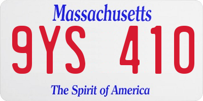 MA license plate 9YS410