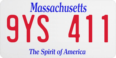 MA license plate 9YS411