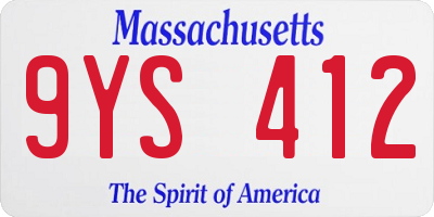 MA license plate 9YS412
