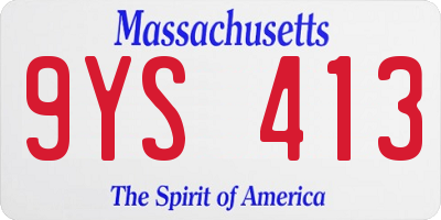 MA license plate 9YS413