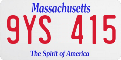 MA license plate 9YS415