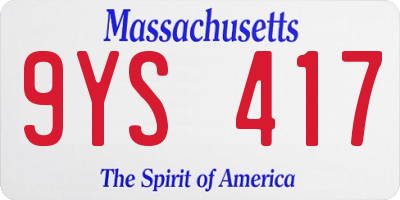 MA license plate 9YS417