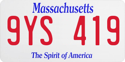 MA license plate 9YS419