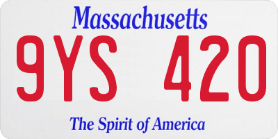 MA license plate 9YS420