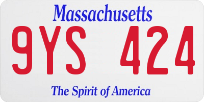 MA license plate 9YS424