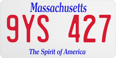 MA license plate 9YS427