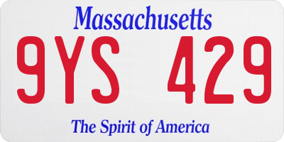 MA license plate 9YS429