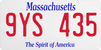MA license plate 9YS435