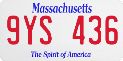 MA license plate 9YS436