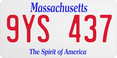 MA license plate 9YS437