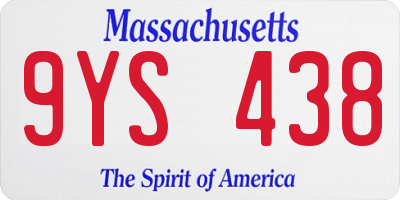 MA license plate 9YS438