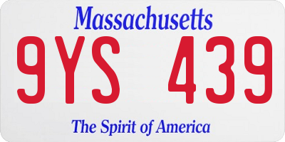 MA license plate 9YS439