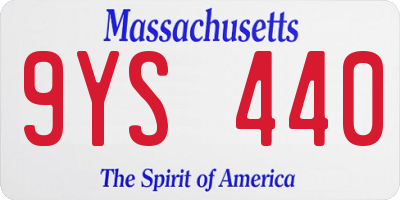 MA license plate 9YS440