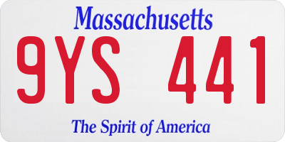 MA license plate 9YS441
