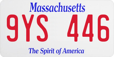 MA license plate 9YS446